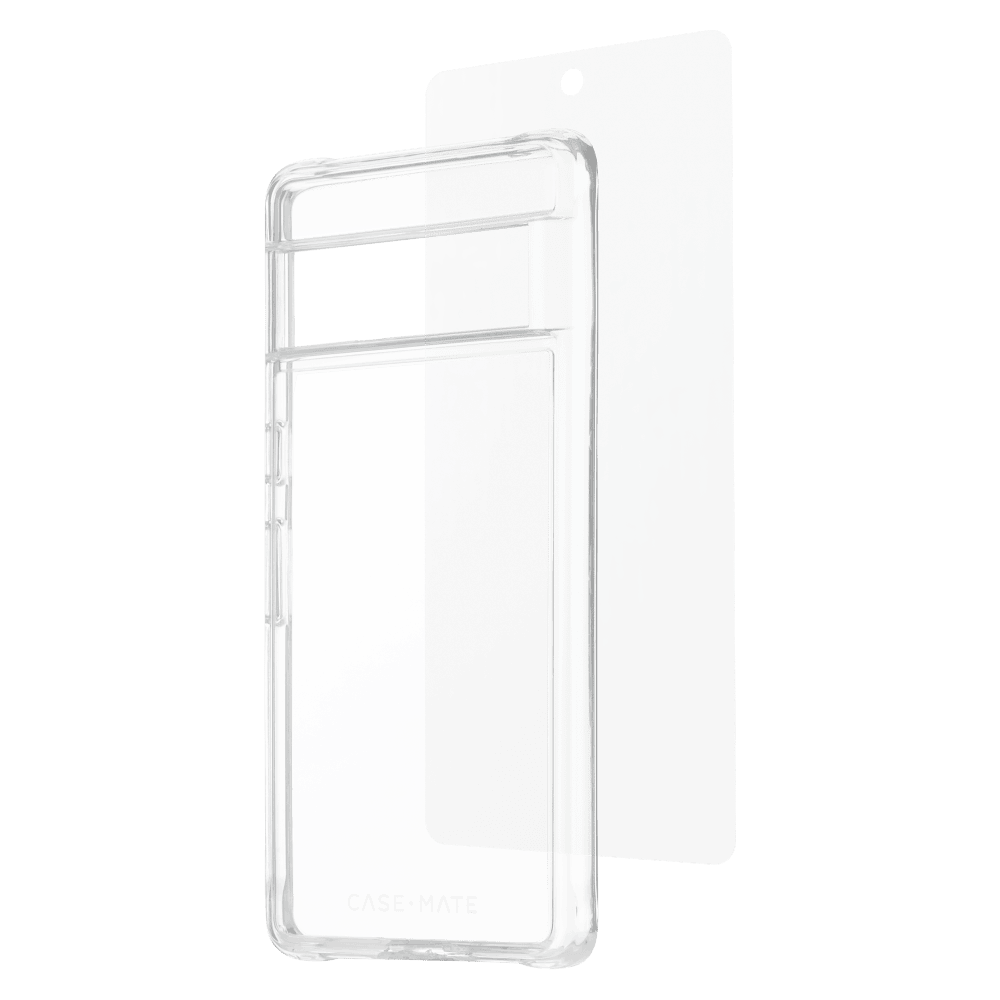 Case-Mate Protection Pack Tough Case and Glass Screen Protector for Google Pixel 7a Clear