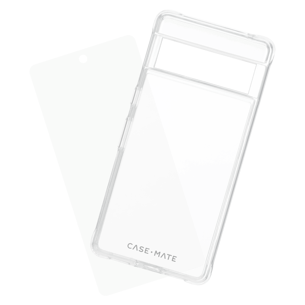 Case-Mate Protection Pack Tough Case and Glass Screen Protector for Google Pixel 7a Clear