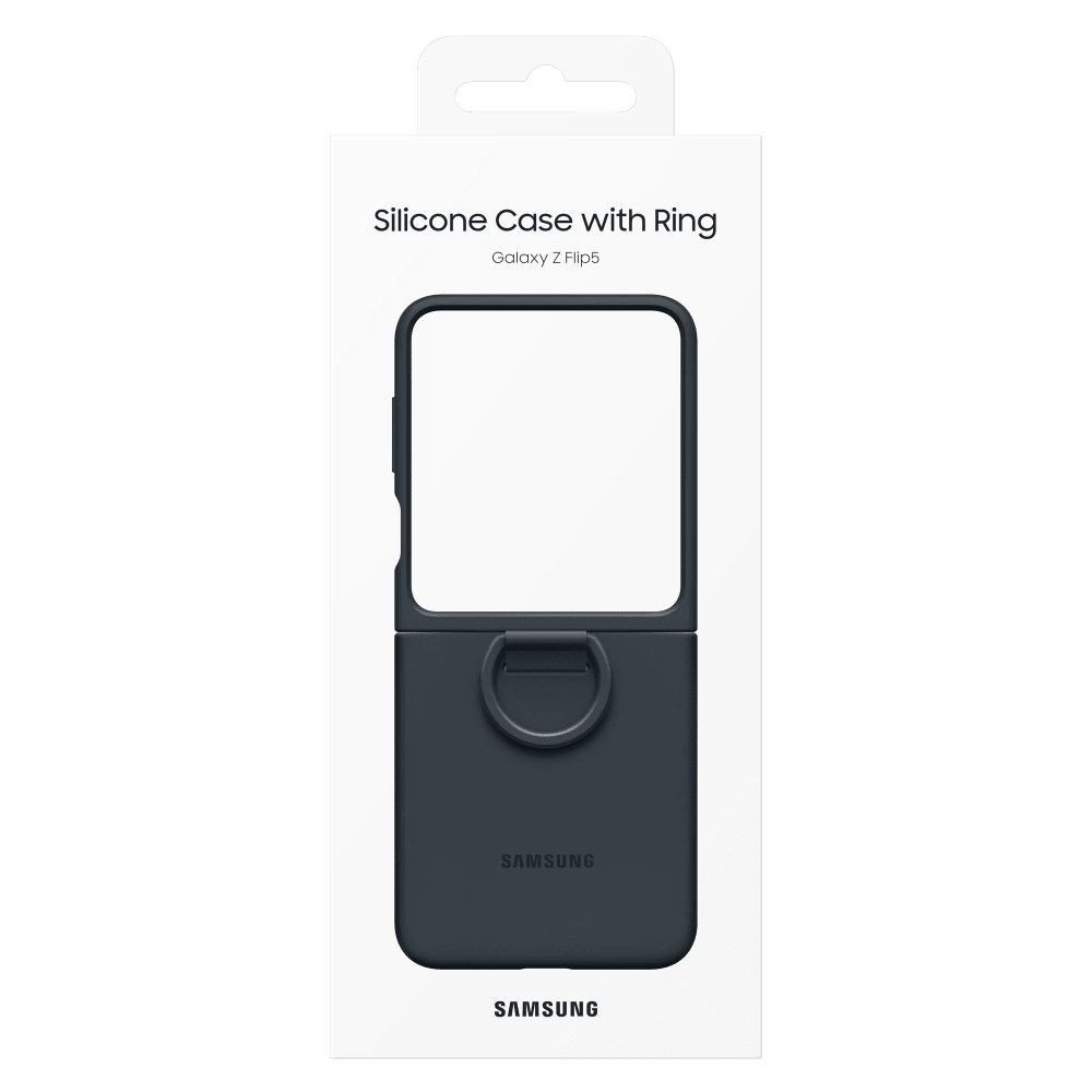Samsung Silicone Case with Ring for Samsung Galaxy Z Flip5 Indigo