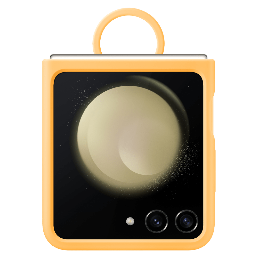 Samsung Silicone Case with Ring for Samsung Galaxy Z Flip5 Apricot
