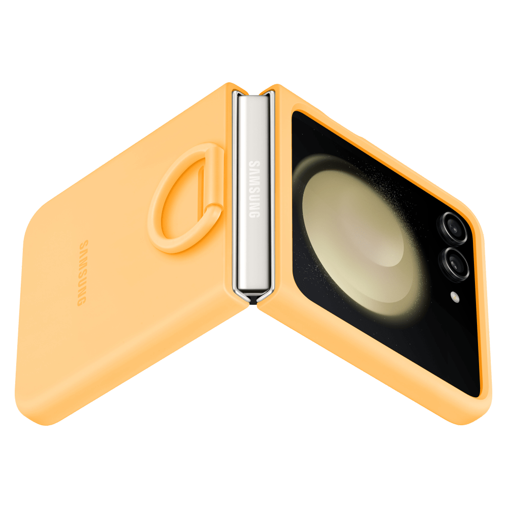 Samsung Silicone Case with Ring for Samsung Galaxy Z Flip5 Apricot