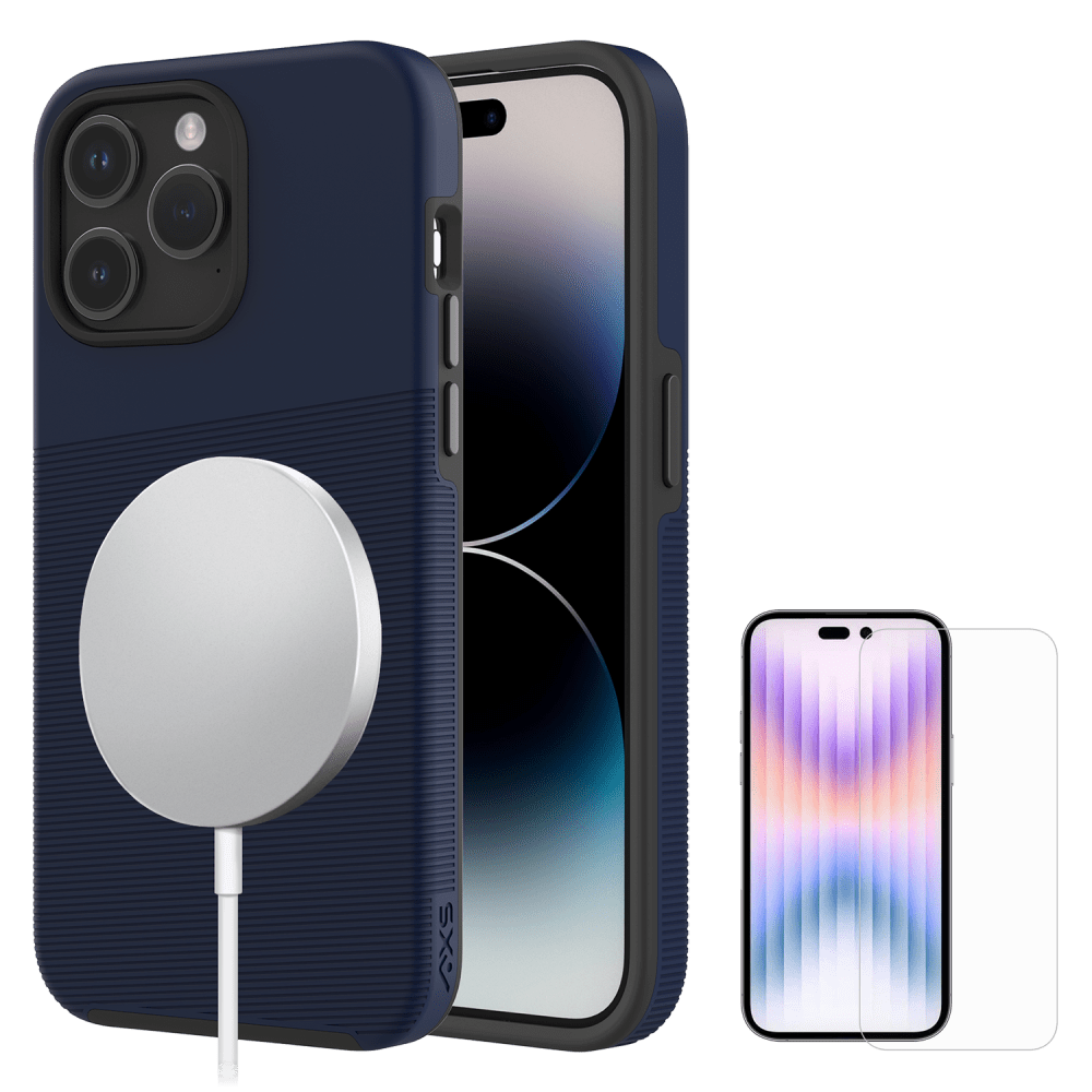 AXS PROTech Plus MagSafe Case and ARMORGlass for Apple iPhone 15 Pro Max Astral Blue