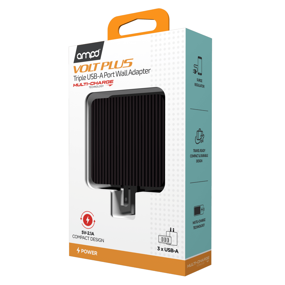 AMPD Volt Plus Triple USB A Port Wall Charger