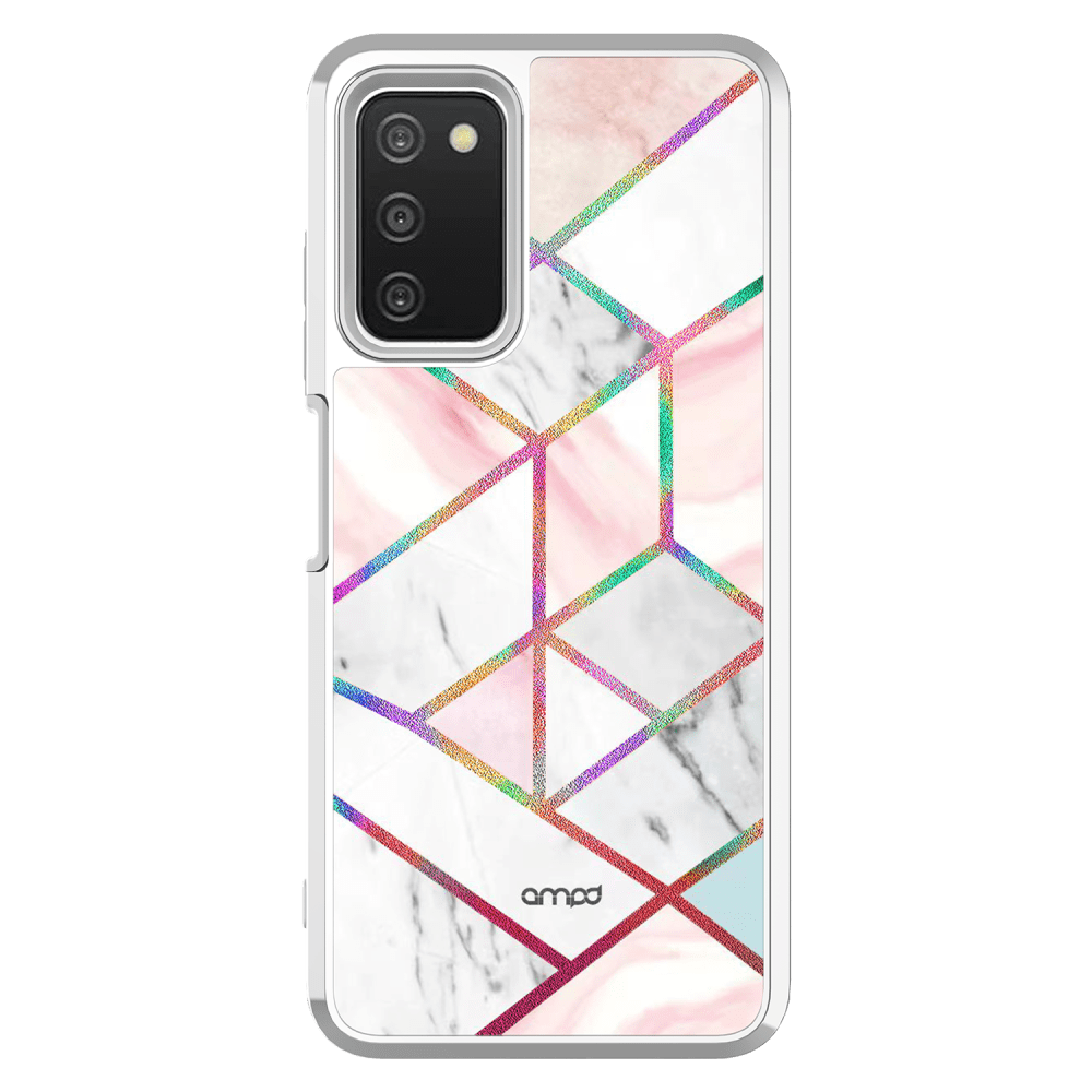 AMPD Electrplate Dual Layer Case for Samsung Galaxy A03s Grey and Marble