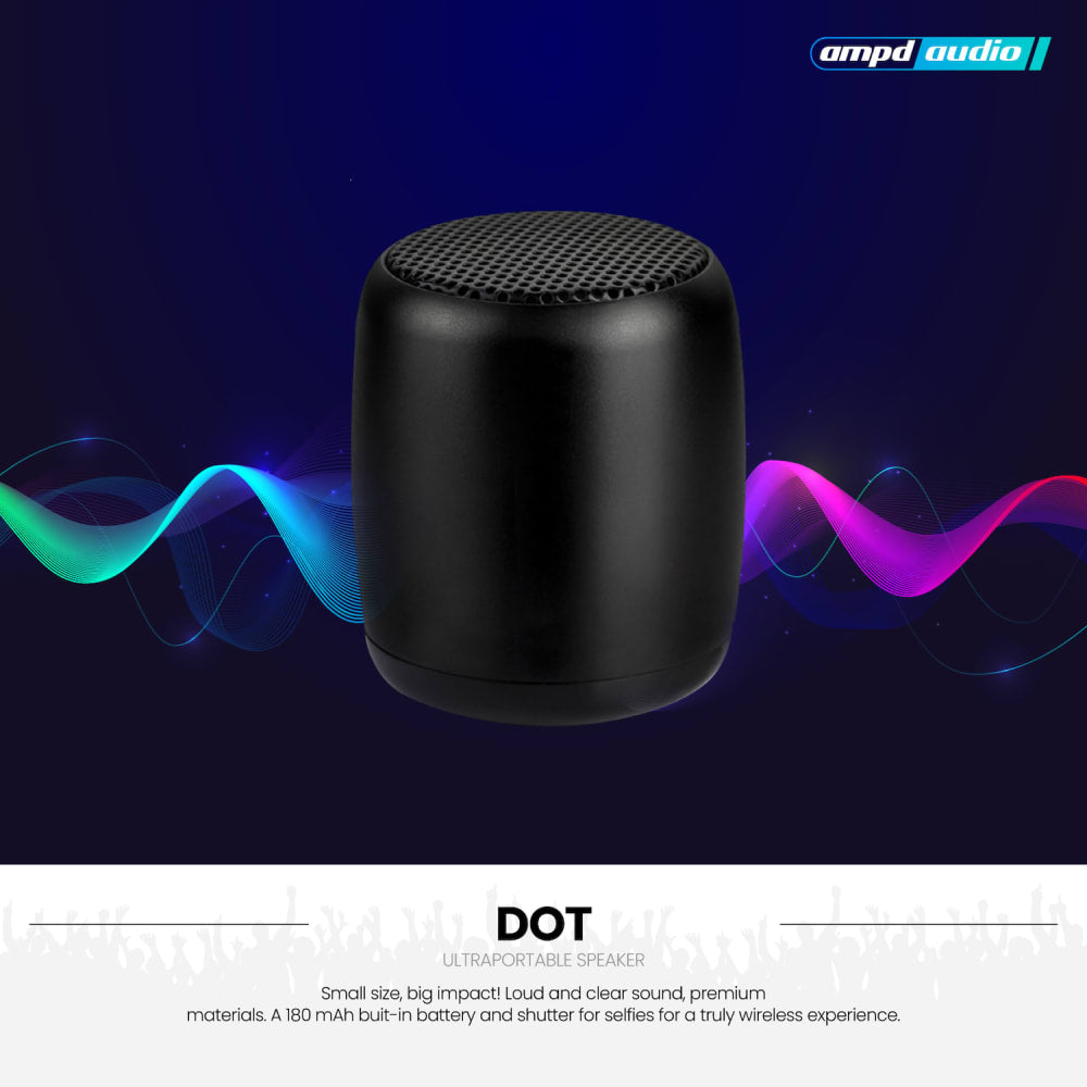AMPD Dot 2 Watt Portable Mini Bluetooth Speaker Black