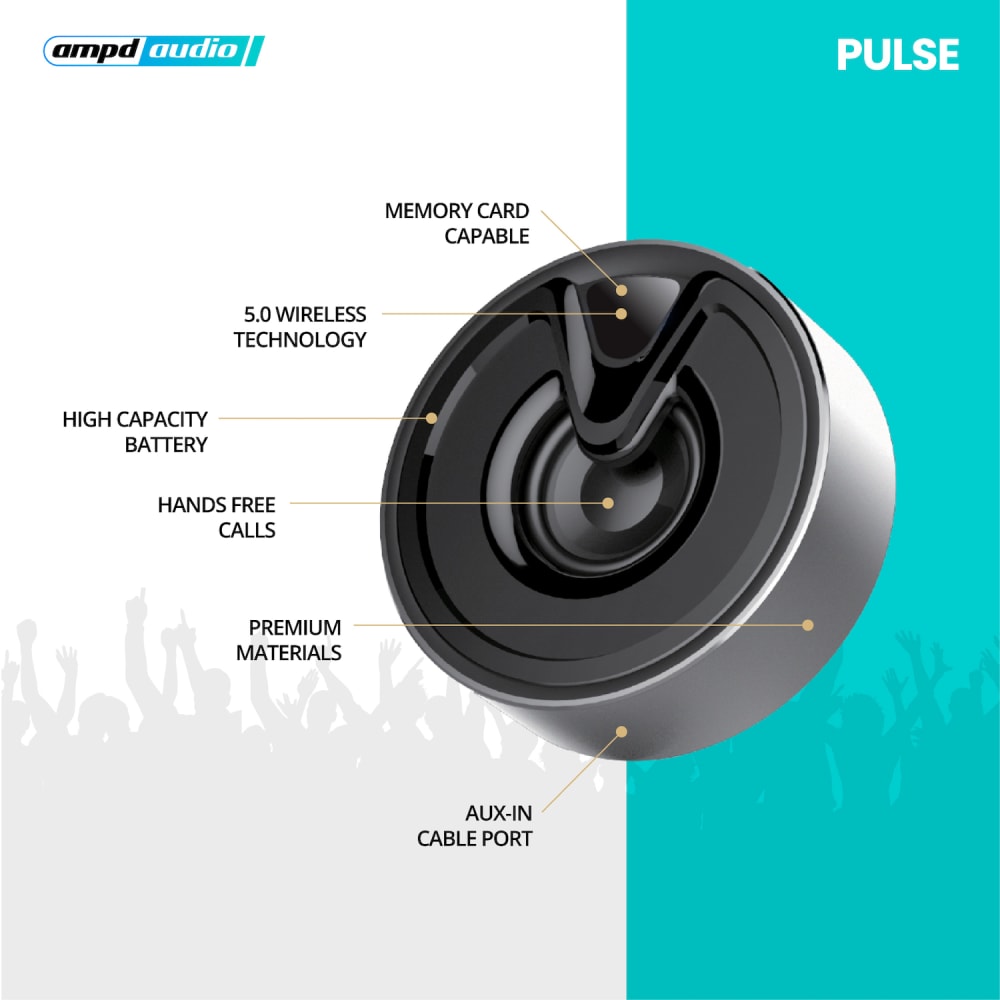 AMPD Pulse 5.0 Bluetooth Desktop Speaker Silver