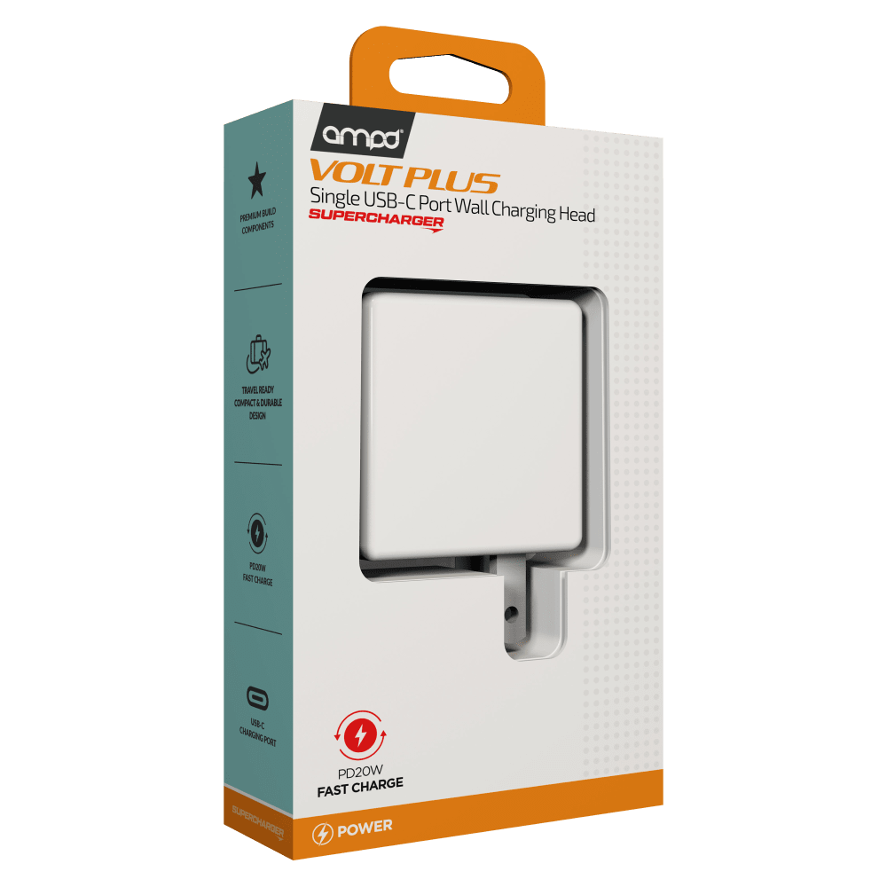 AMPD Volt Plus PD Fast Charge Type C Wall Charger 20W