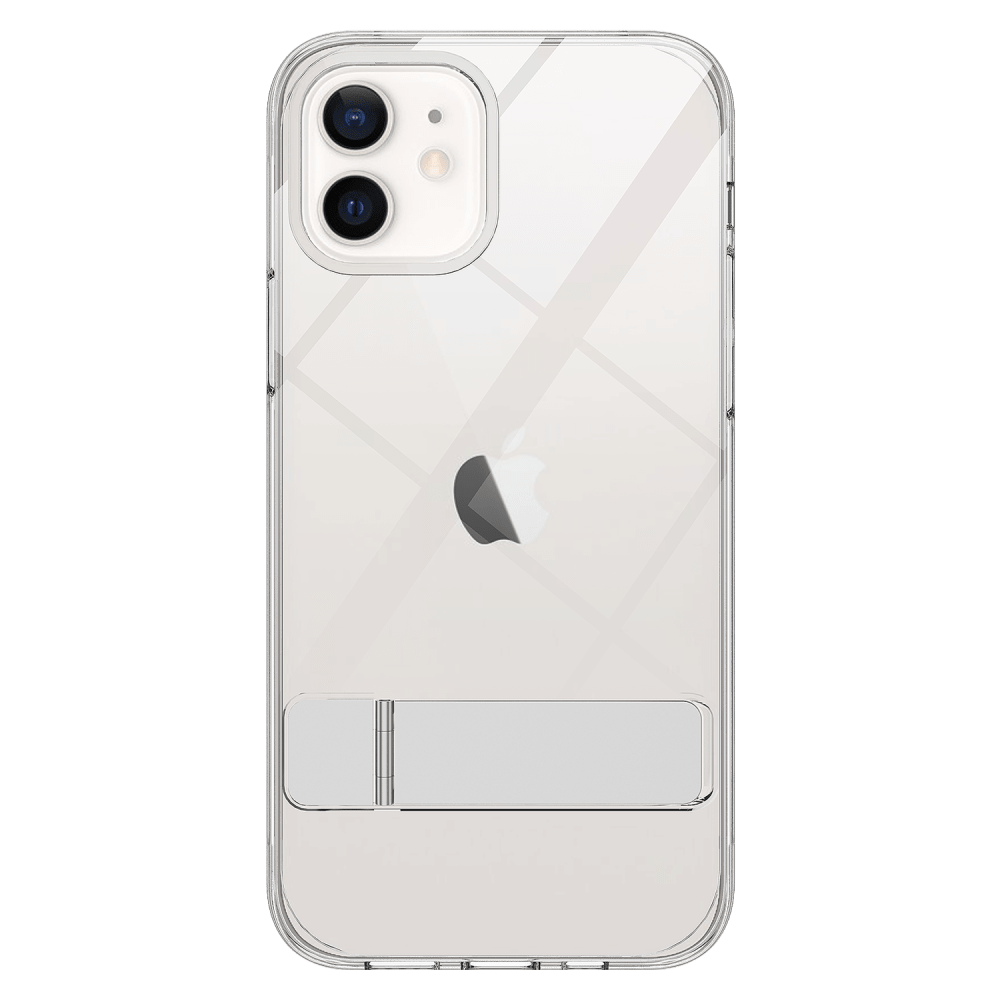 AMPD Crystal Clear Case with Metal Kickstand for Apple iPhone 12 Clear