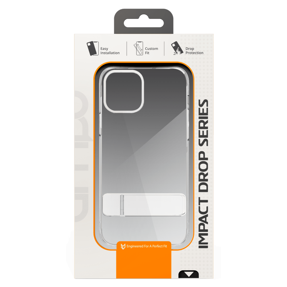 AMPD Crystal Clear Case with Metal Kickstand for Apple iPhone 12 Clear