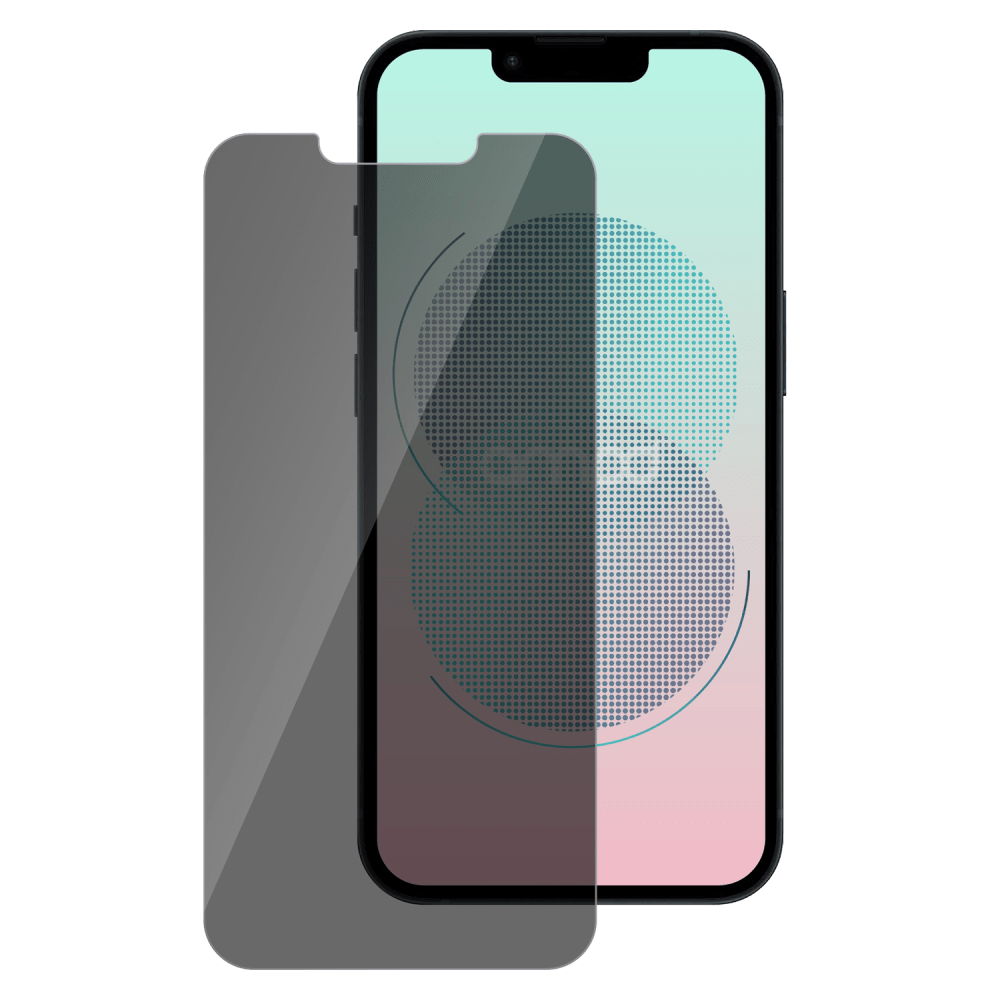 AMPD Full Faced Privacy Impact Tempered Glass Screen Protector for Apple iPhone 15 Pro Max Clear