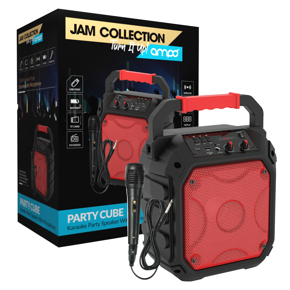 AMPD Party Cube 15W Karaoke Bluetooth Speaker