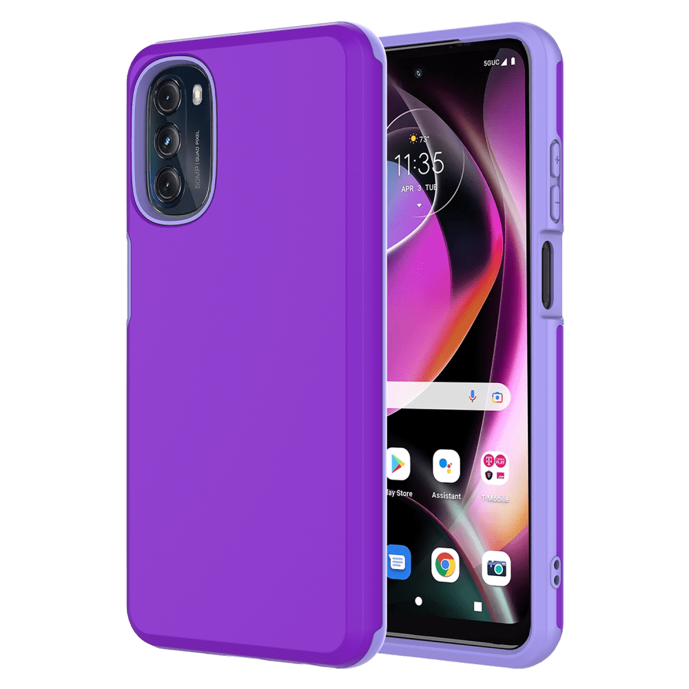 AMPD Classic Slim Dual Layer Case for Motorola Moto G 5G (2022) Purple