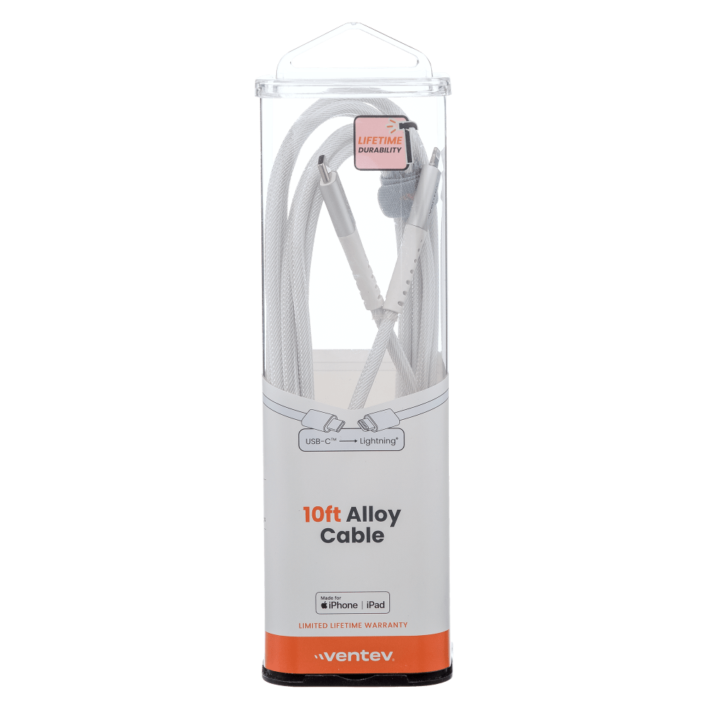 Ventev chargesync alloy USB C to Apple Lightning Cable 10ft