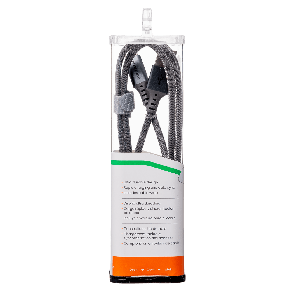 Ventev Chargesync Alloy USB A to USB C Cable 4ft Steel