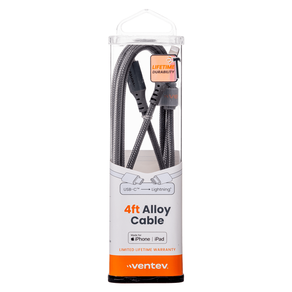 Ventev chargesync alloy USB C to Apple Lightning Cable 4ft