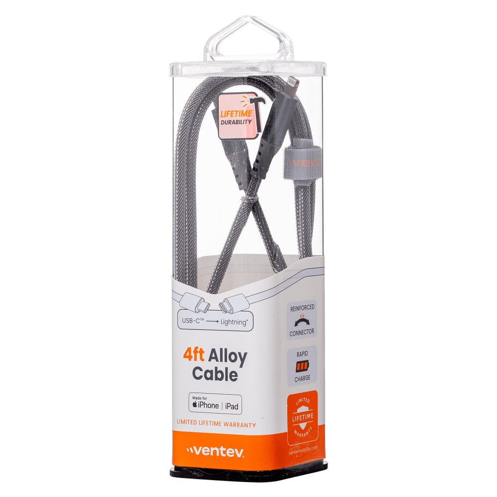 Ventev chargesync alloy USB C to Apple Lightning Cable 4ft