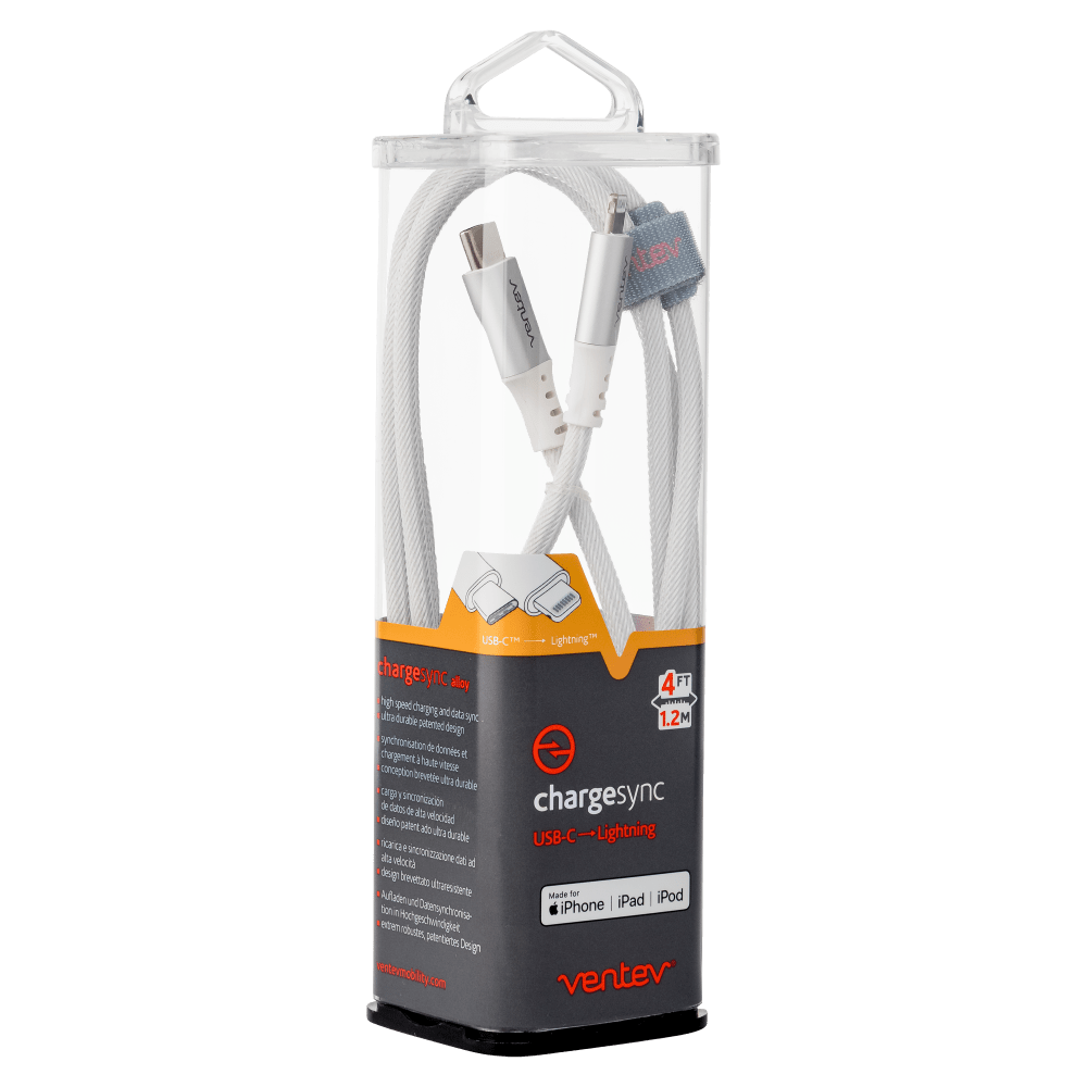 Ventev chargesync alloy USB C to Apple Lightning Cable 4ft