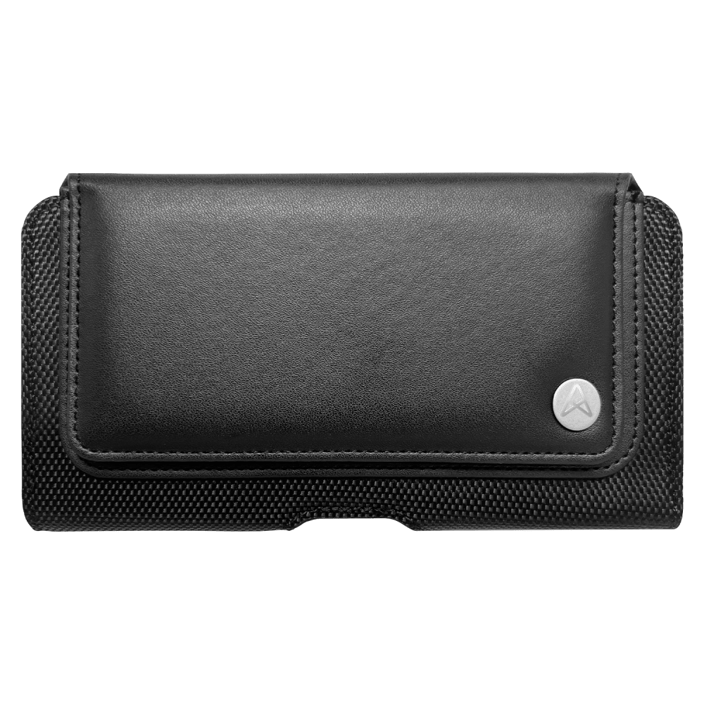 AXS Universal Leather Phone Pouch with Belt Clip (Medium) Black