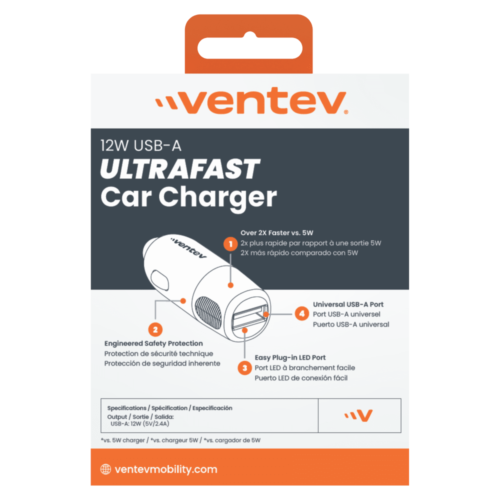 Ventev 12W USB A Universal Car Charger