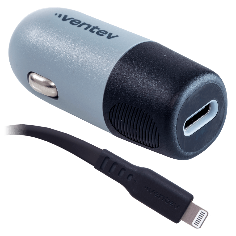 Ventev 20W ULTRAFAST USB C Universal Car Charger and USB C to Apple Lightning Cable