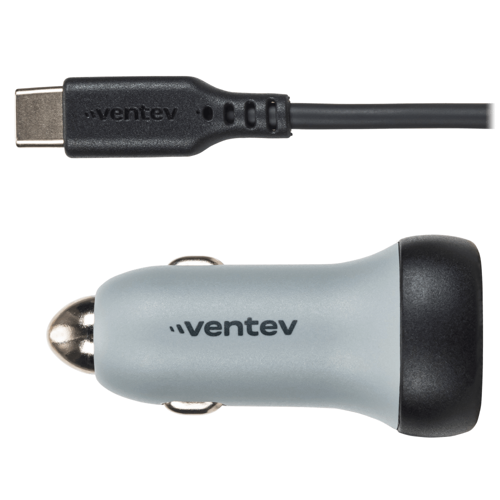 Ventev 27W ULTRAFAST Car Charger and USB-C Connected Cable