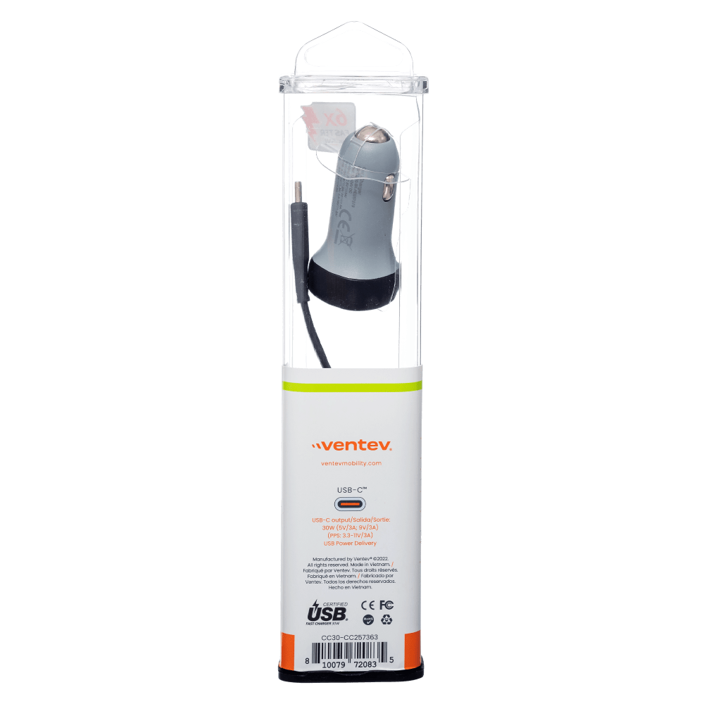 Ventev 30W USB C PPS Car Charger and USB C to USB C Cable