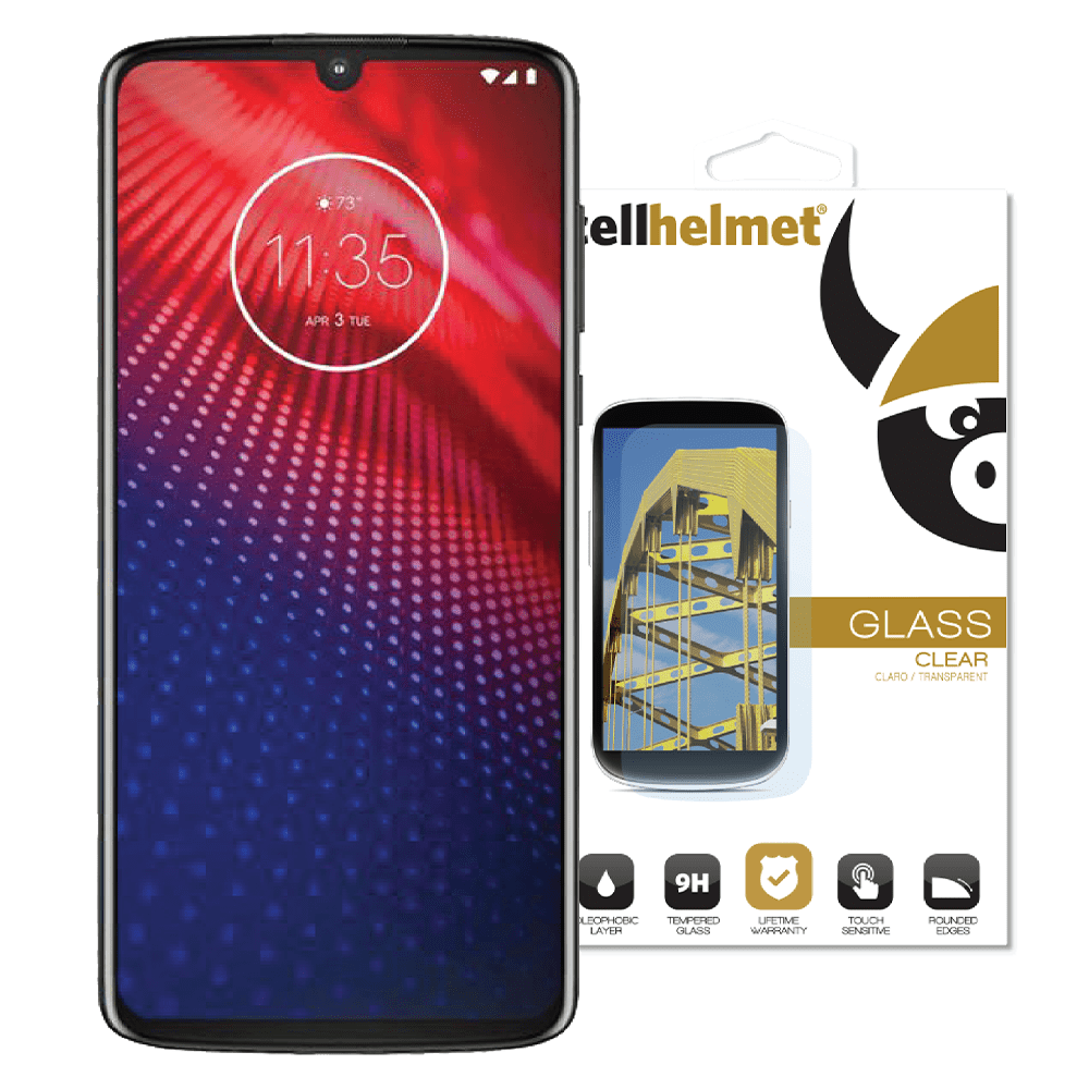cellhelmet Tempered Glass Screen Protector for Motorola Moto Z4 Play Clear