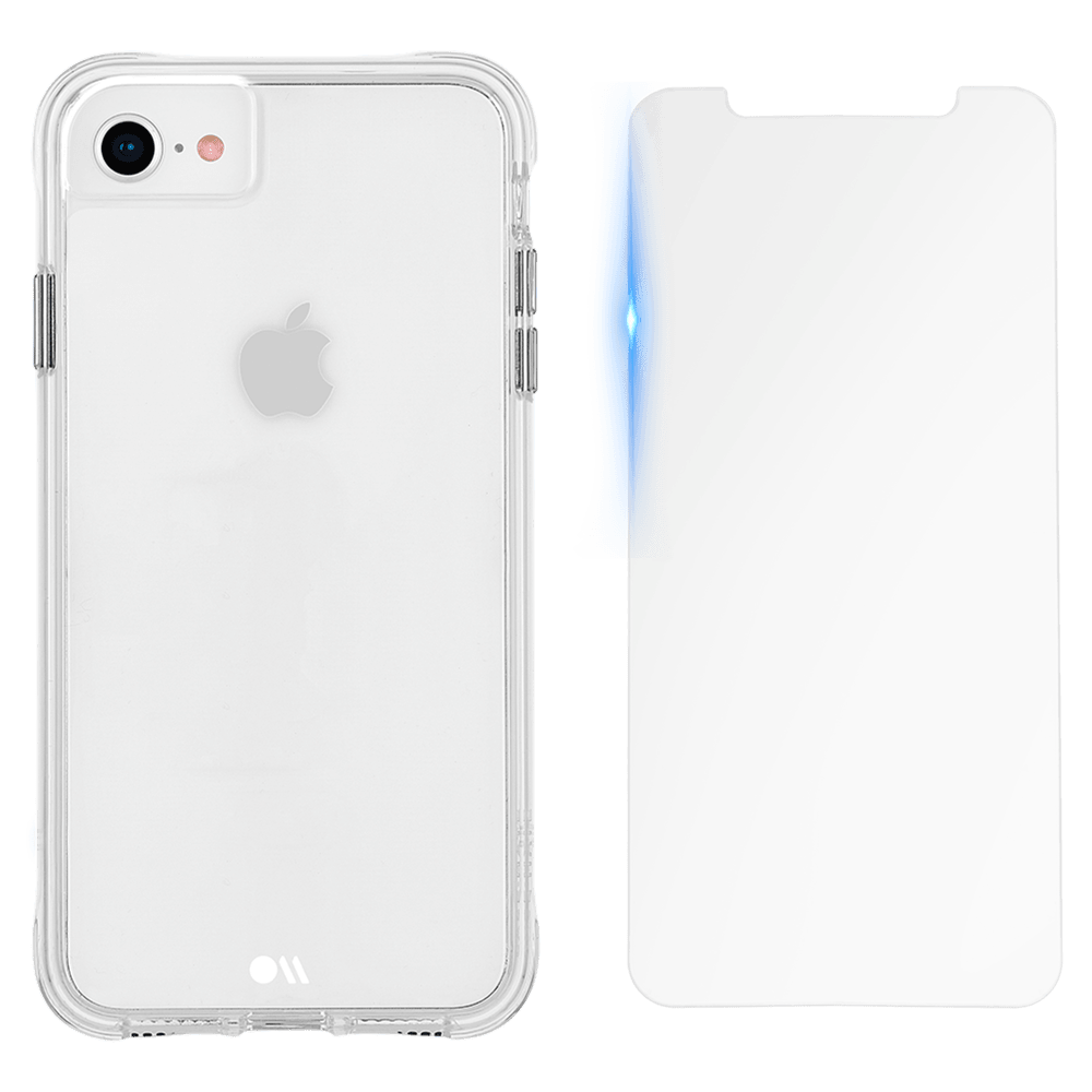 Case-Mate Protection Pack Tough Case and Glass Screen Protector for Apple iPhone SE 2022 / SE 2020 / 8 / 7 / 6s / 6