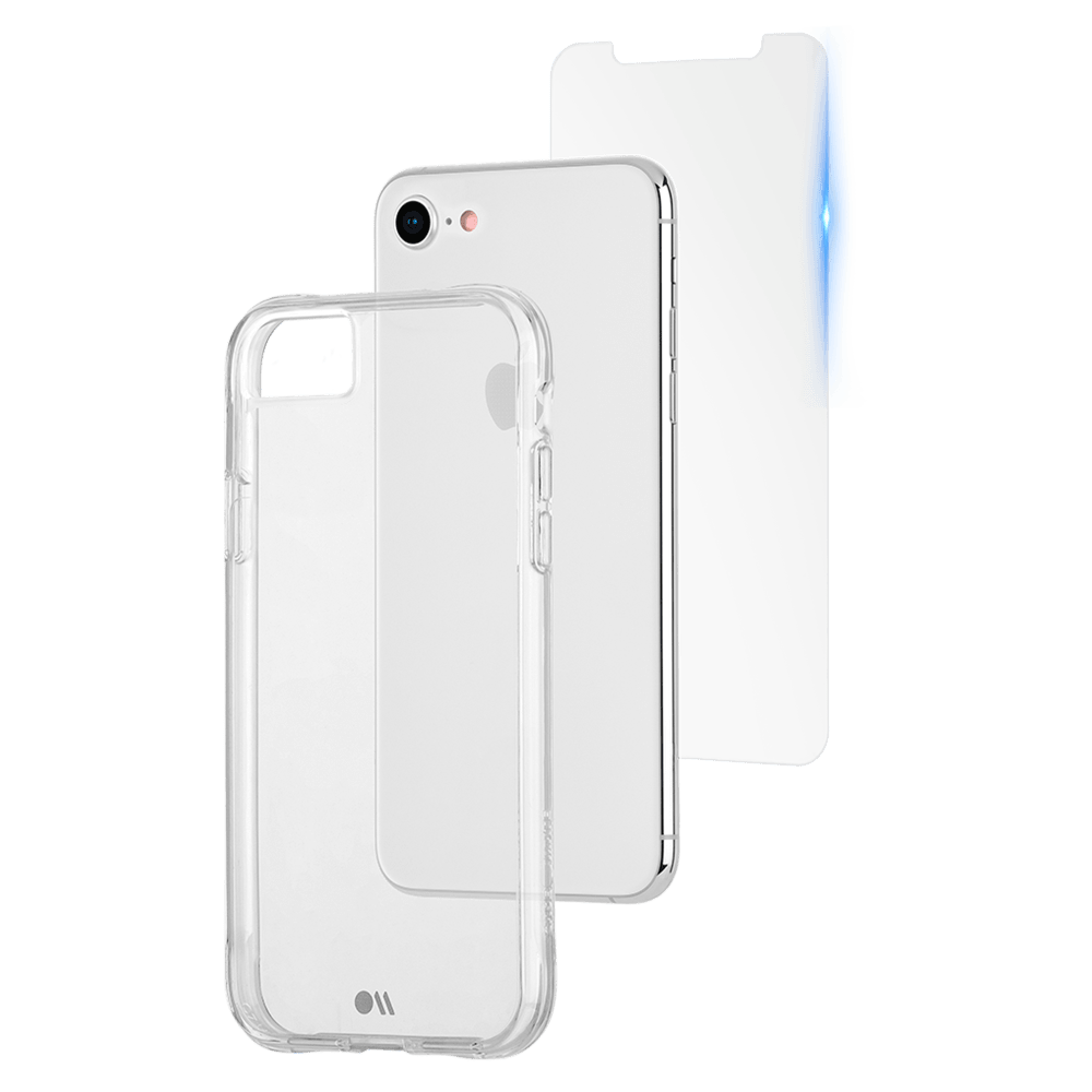 Case-Mate Protection Pack Tough Case and Glass Screen Protector for Apple iPhone SE 2022 / SE 2020 / 8 / 7 / 6s / 6
