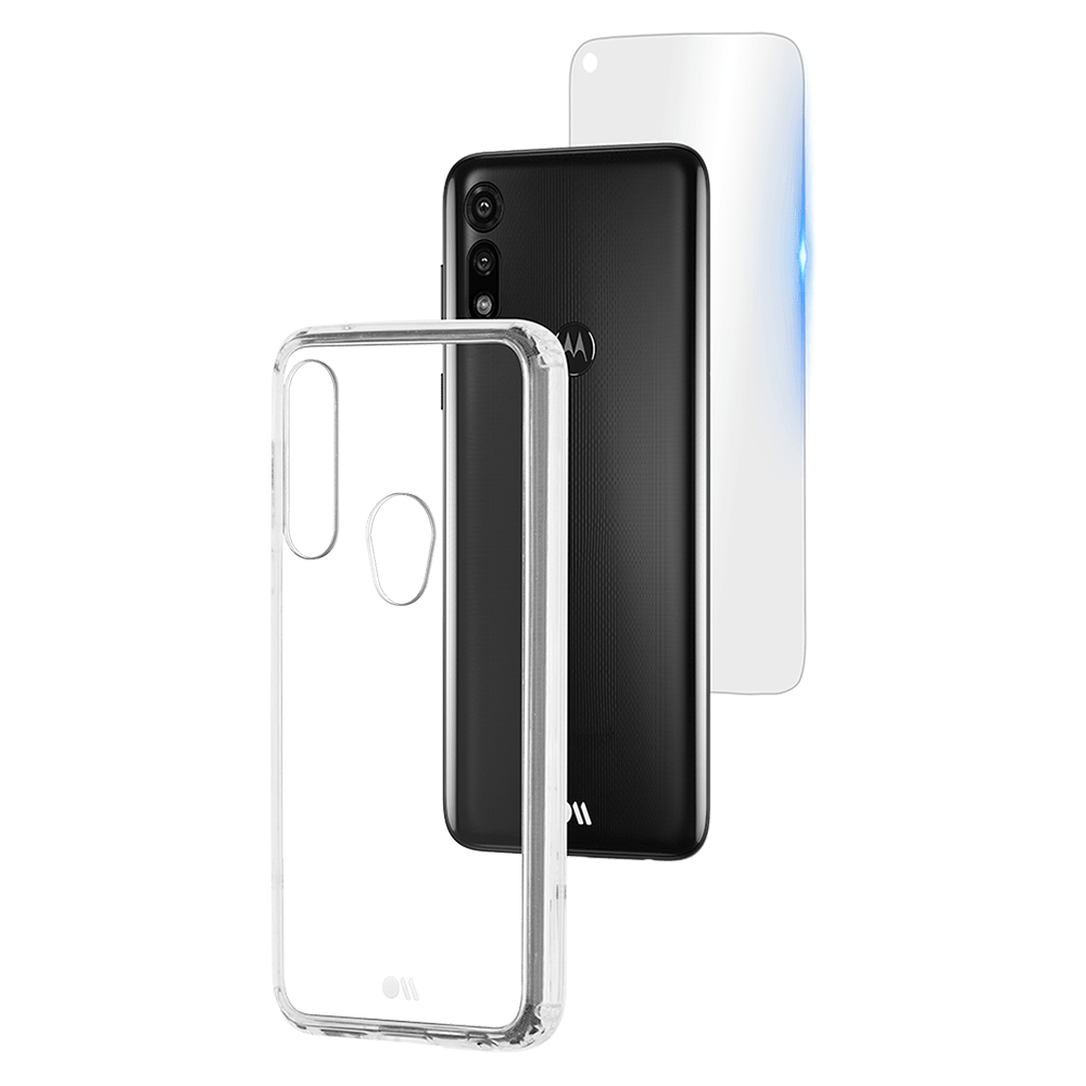 Case-Mate Protection Pack Tough Case and Glass Screen Protector for Motorola Moto E Clear
