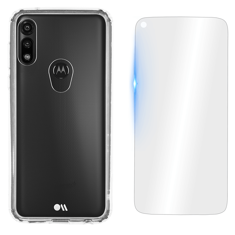 Case-Mate Protection Pack Tough Case and Glass Screen Protector for Motorola Moto E Clear