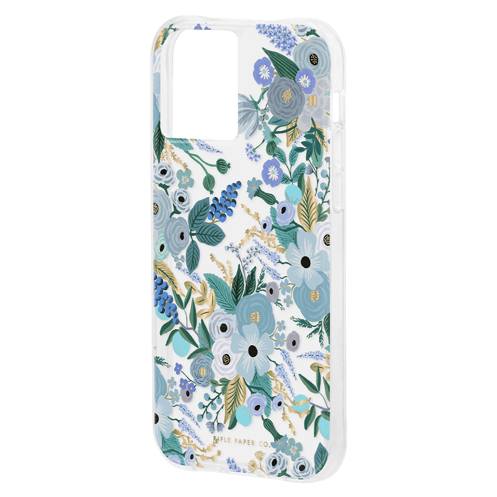 Rifle Paper Co Ultra Slim Antimicrobial Case for Apple iPhone 12 mini Garden Party Blue