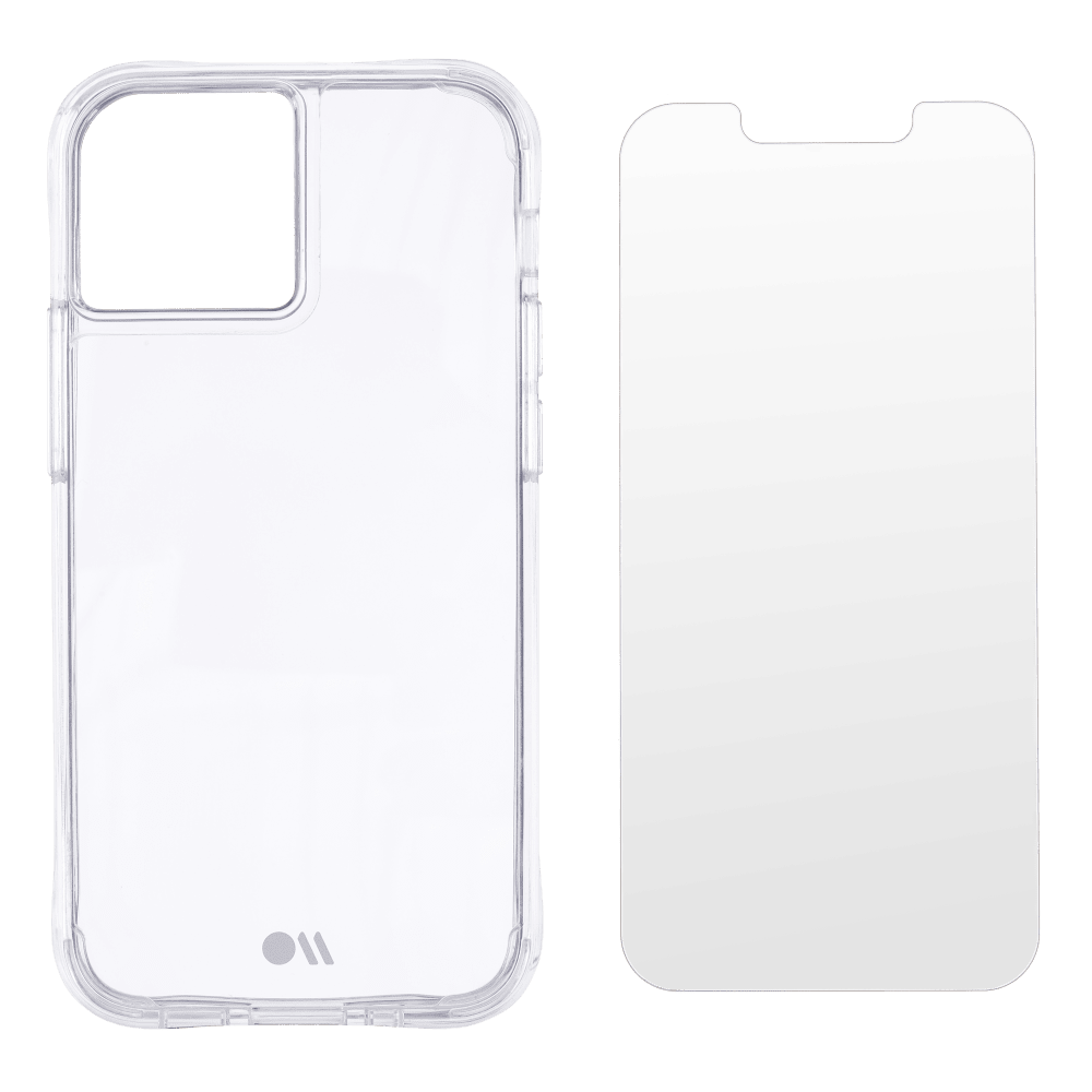 Case-Mate Protection Pack Tough Case and Glass Screen Protector for Apple iPhone 13 mini / 12 mini Clear