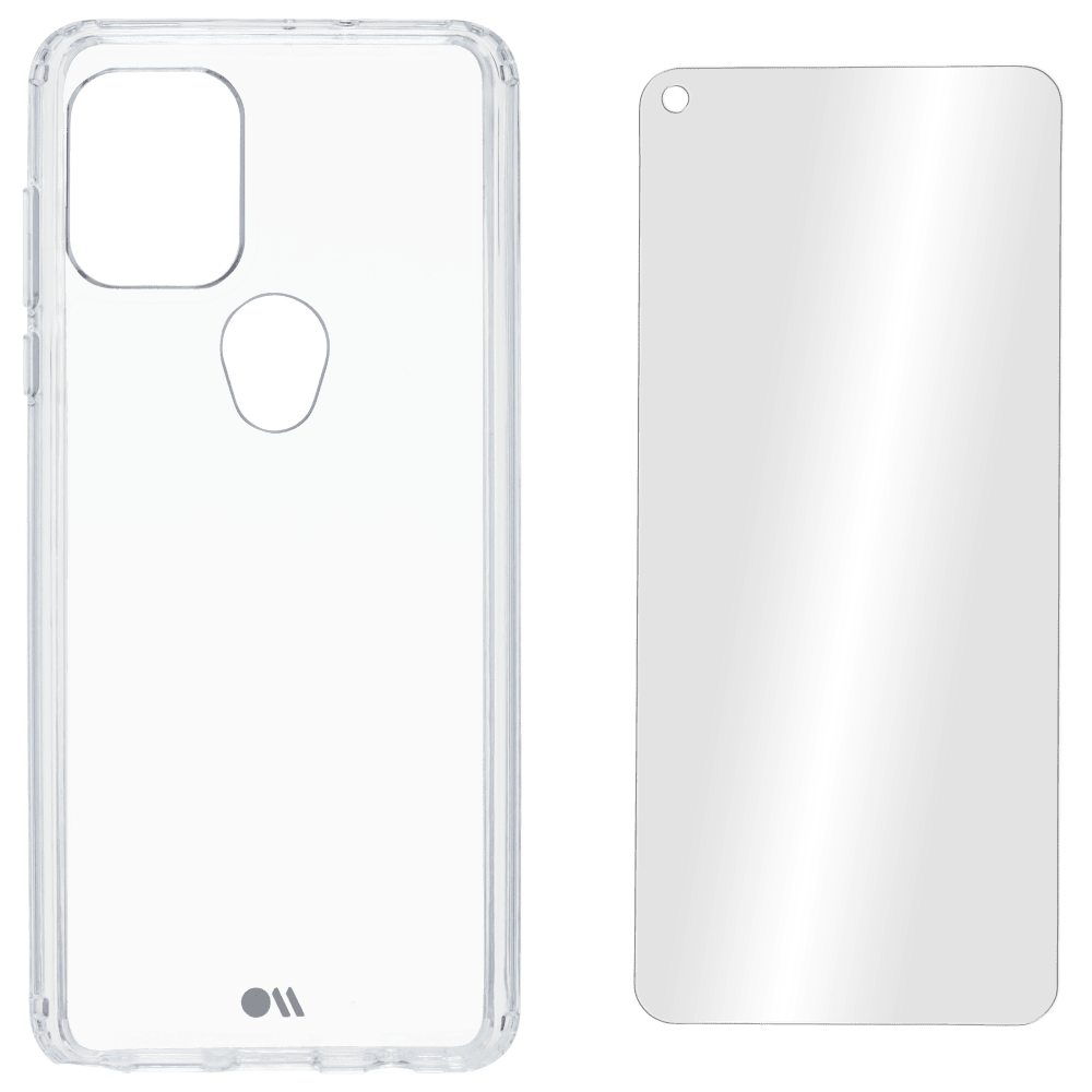 Case-Mate Protection Pack Tough Case and Glass Screen Protector for Motorola Moto G Stylus 5G (2021) Clear