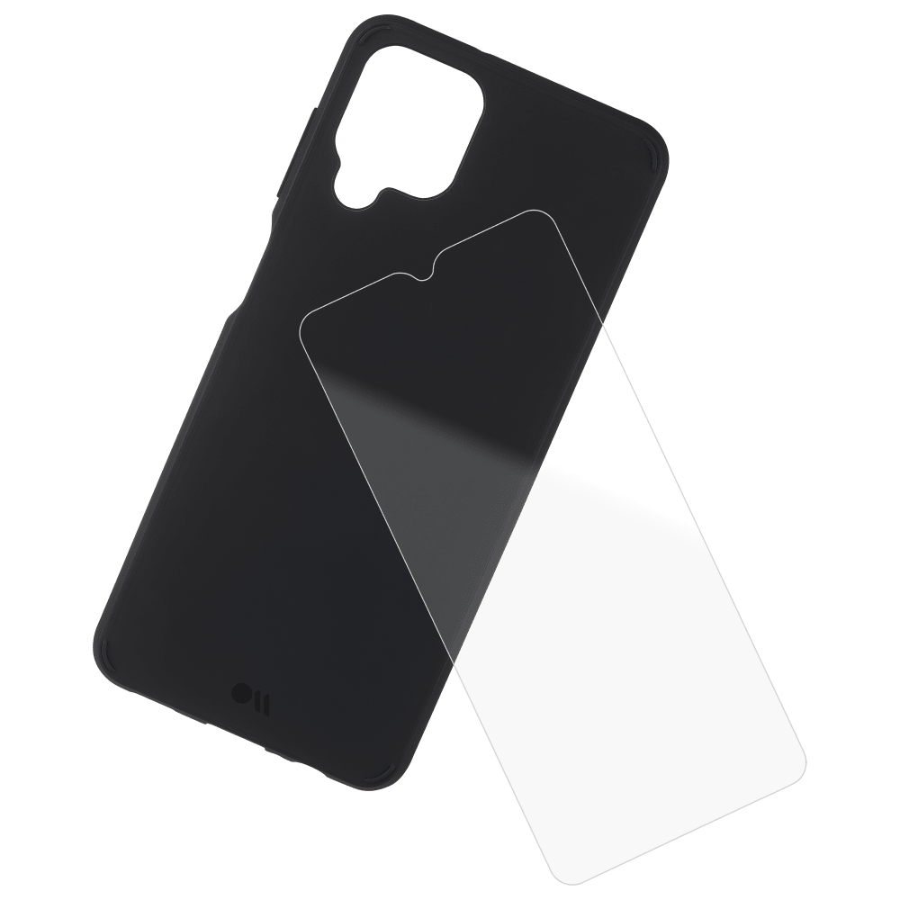 Case-Mate Protection Pack Tough Case and Glass Screen Protector for Samsung Galaxy A12 Black