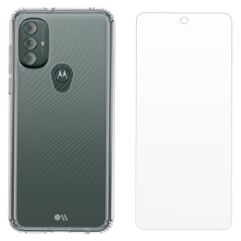 Case-Mate Protection Pack Tough Case and Glass Screen Protector for Motorola Moto G Power (2022)