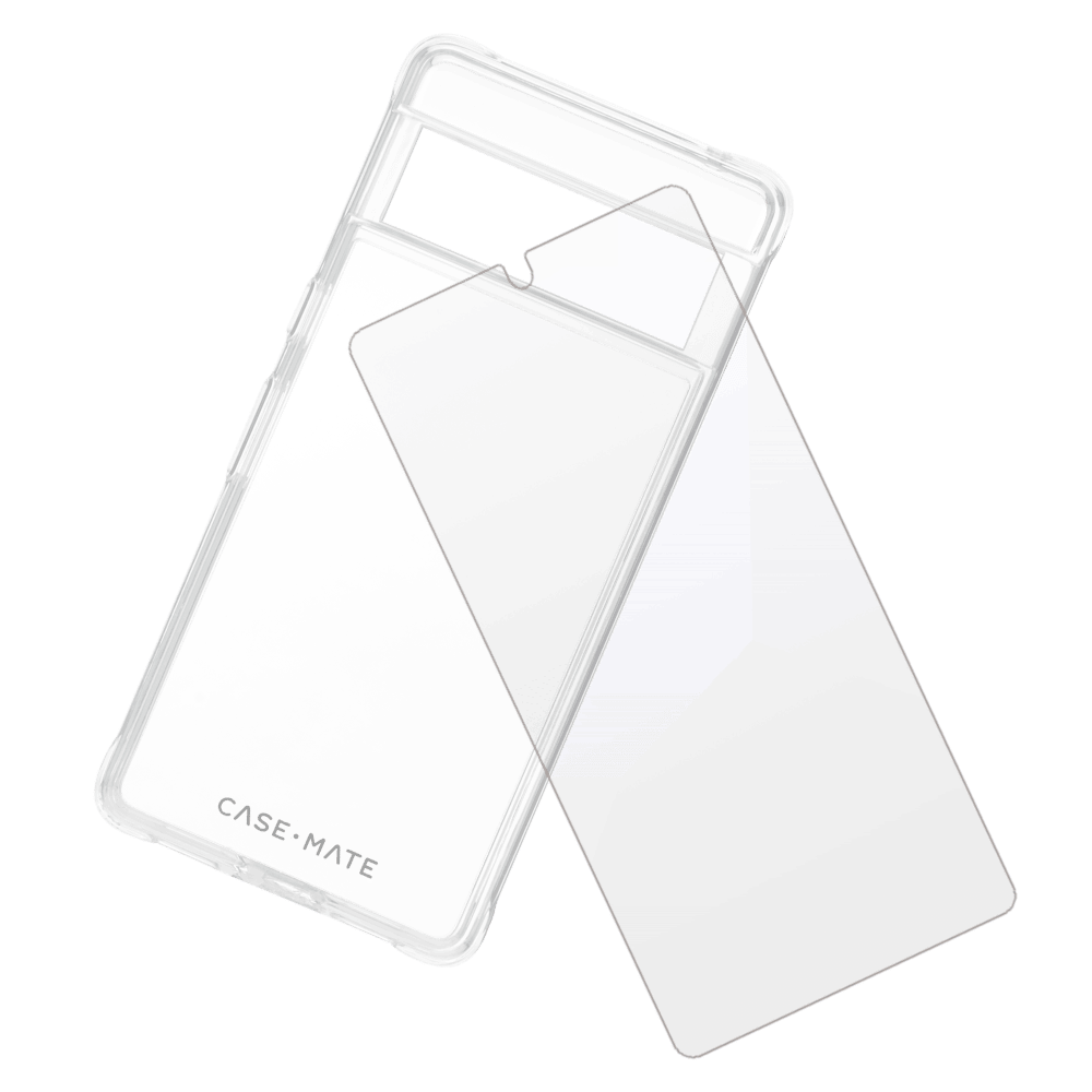 Case-Mate Protection Pack Tough Case and Glass Screen Protector for Google Pixel 7 Pro Clear