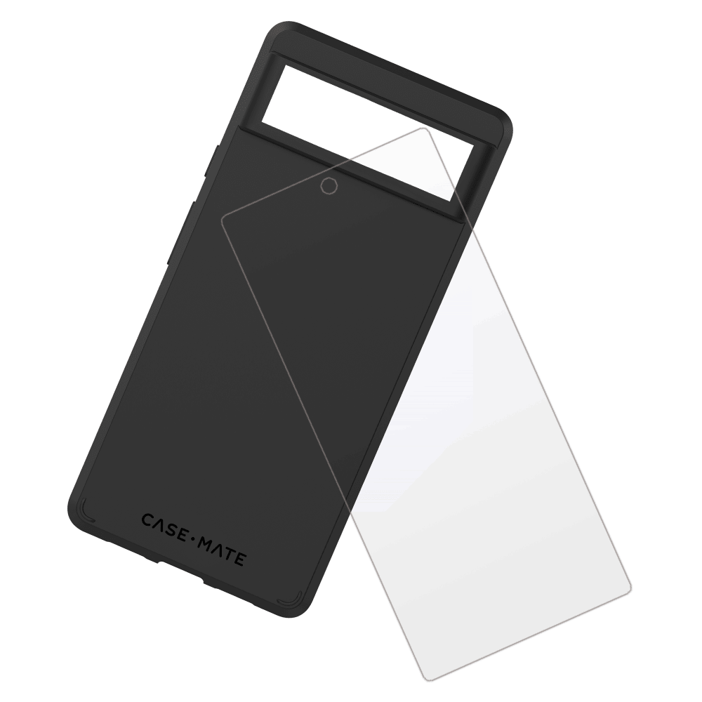Case-Mate Protection Pack Tough Case and Glass Screen Protector for Google Pixel 6a Black