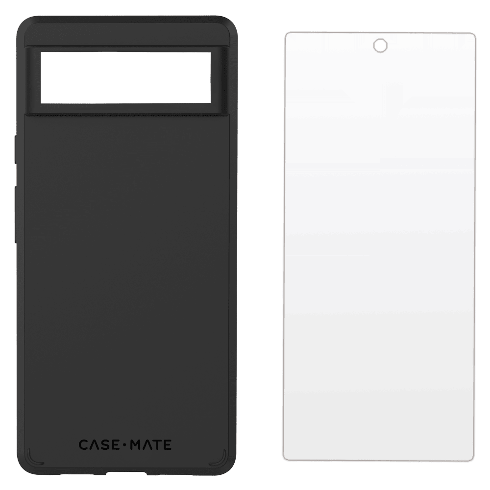 Case-Mate Protection Pack Tough Case and Glass Screen Protector for Google Pixel 6a Black