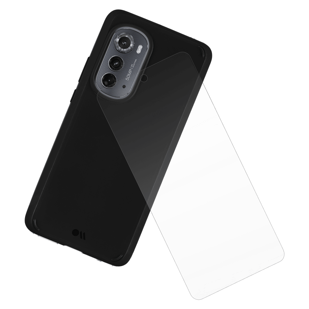 Case-Mate Protection Pack Tough Case and Glass Screen Protector for Motorola Moto Edge (2022) Black