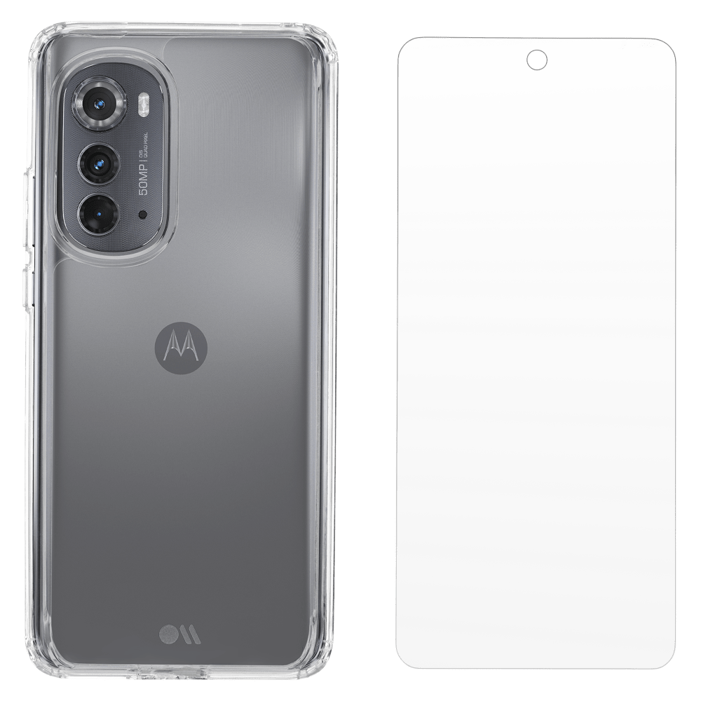 Protection Pack Tough Case and Glass Screen Protector for Motorola Moto Edge (2022)