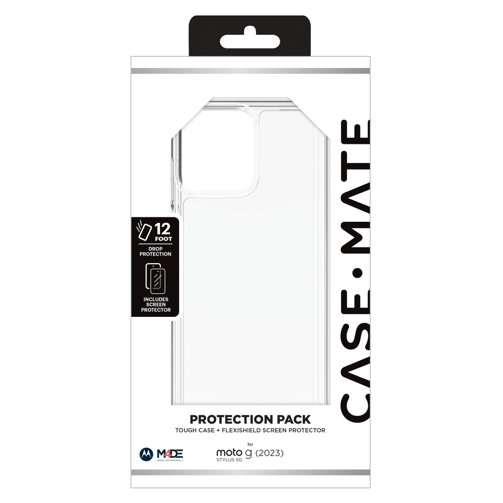 Case-Mate Protection Pack Tough Case and Glass Screen Protector for Motorola Moto G Stylus 5G (2023)