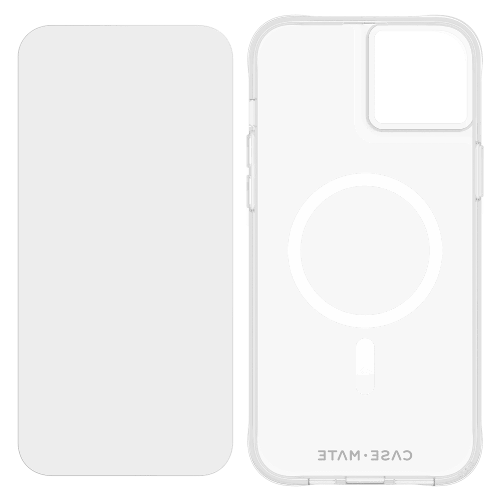 Case-Mate Protection Pack Tough Case and Glass Screen Protector for Apple iPhone 15 Plus