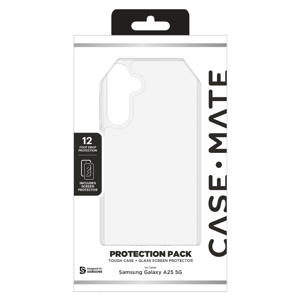 Case-Mate Protection Pack Tough Case and Glass Screen Protector for Samsung Galaxy A25 5G