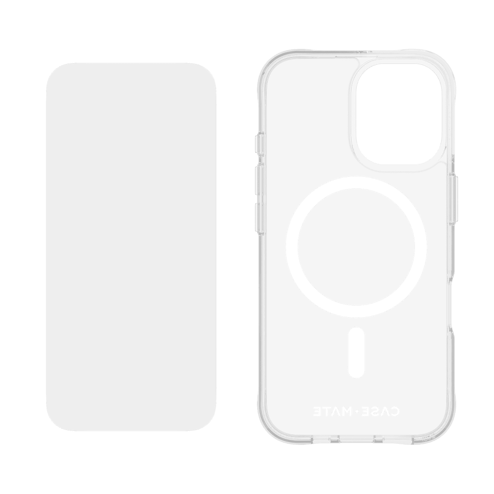 Case-Mate Protection Pack Tough Case and Glass Screen Protector for Apple iPhone 16
