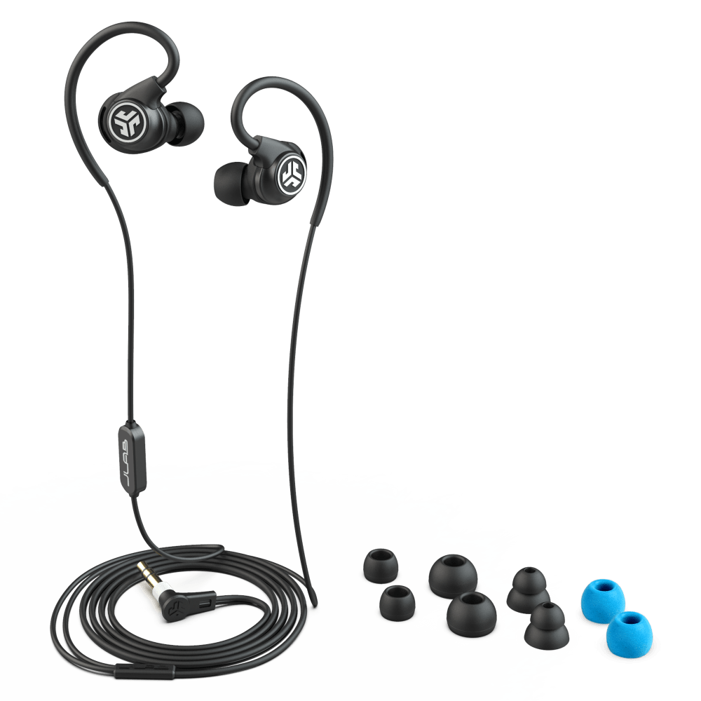 JLab Fit 2.0 Sport Wired In Ear Earbuds Black