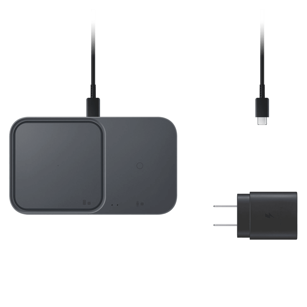 Samsung Dual Fast Wireless Charger 15W with USB C Cable and Power Head Gray