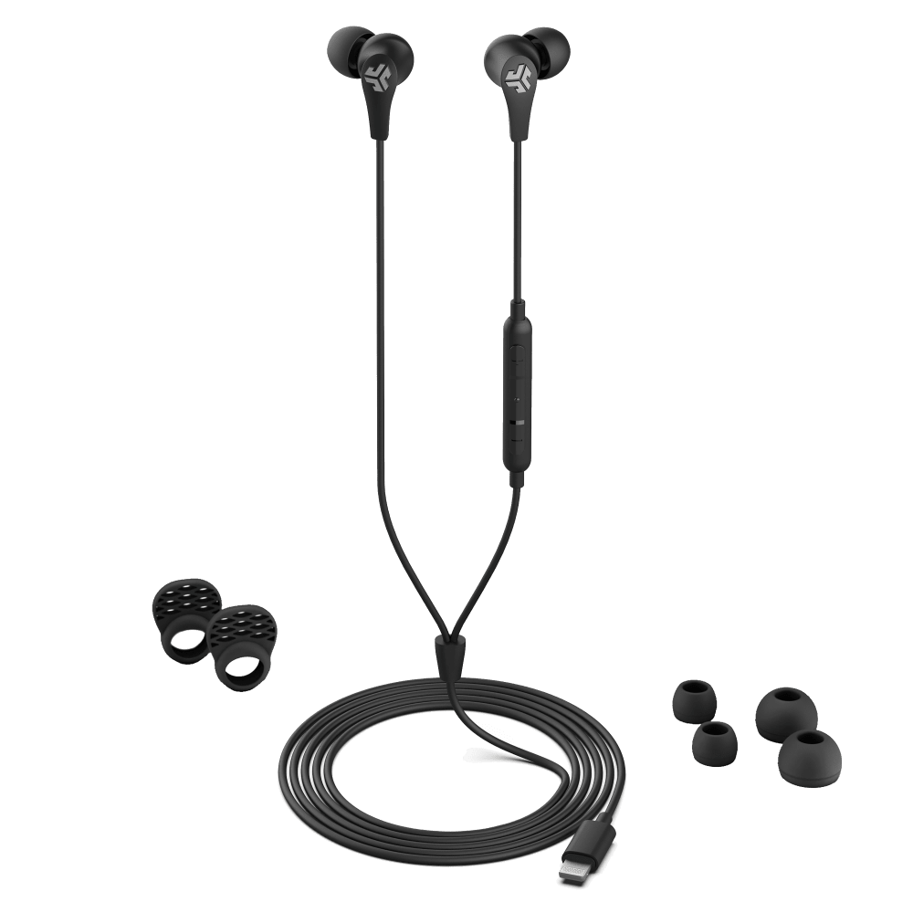 JLab JBuds Pro Wired Lightning In Ear Earbuds Black