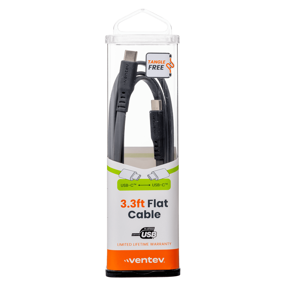 Ventev Chargesync Flat USB C to USB C Cable 3.3ft