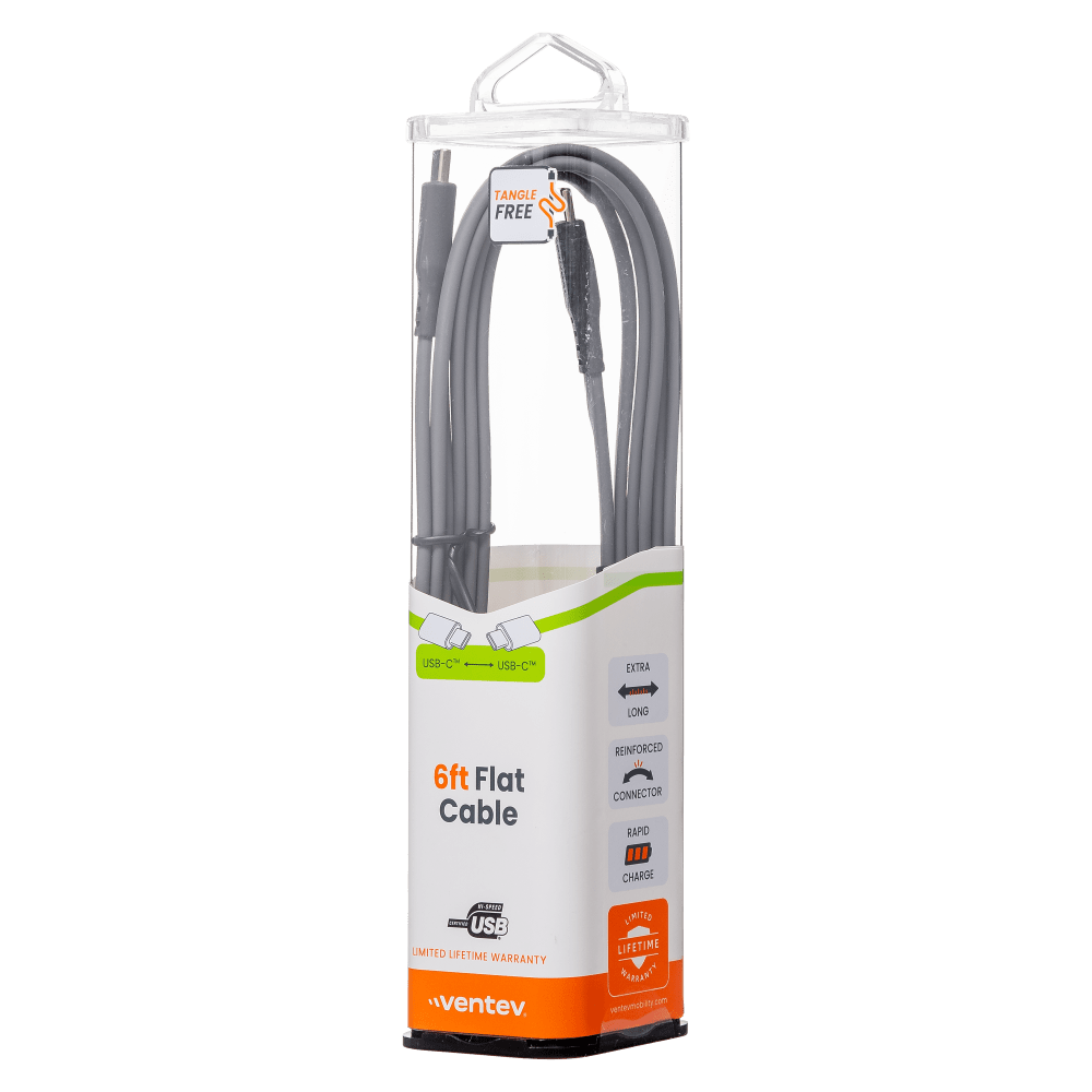 Ventev Chargesync Flat USB C to USB C Cable 6ft